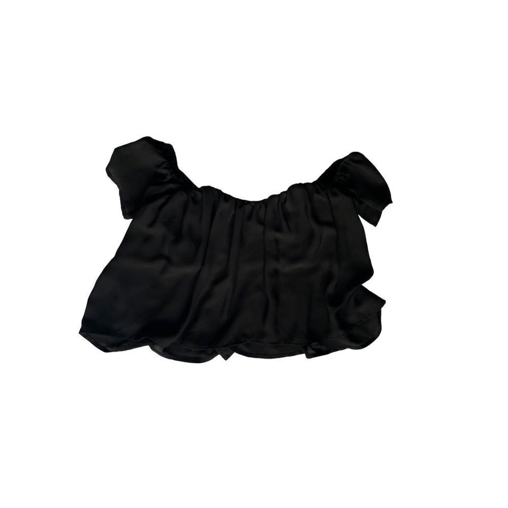 Olivaceous Black Flowy Sheer Top Sz Small​​​​​